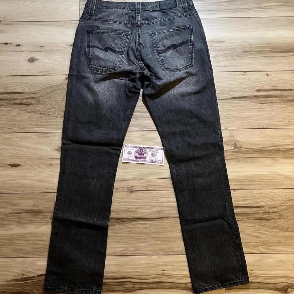 Nudie Jeans Men's Black and Grey Jeans