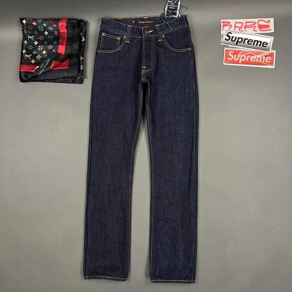 Nudie Jeans Men's Navy and Blue Jeans