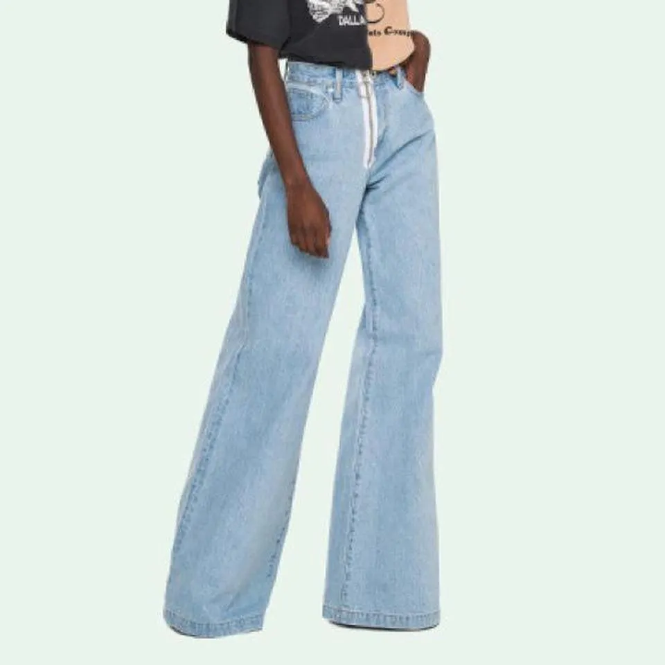 Off-White Men's Black and White Jeans
