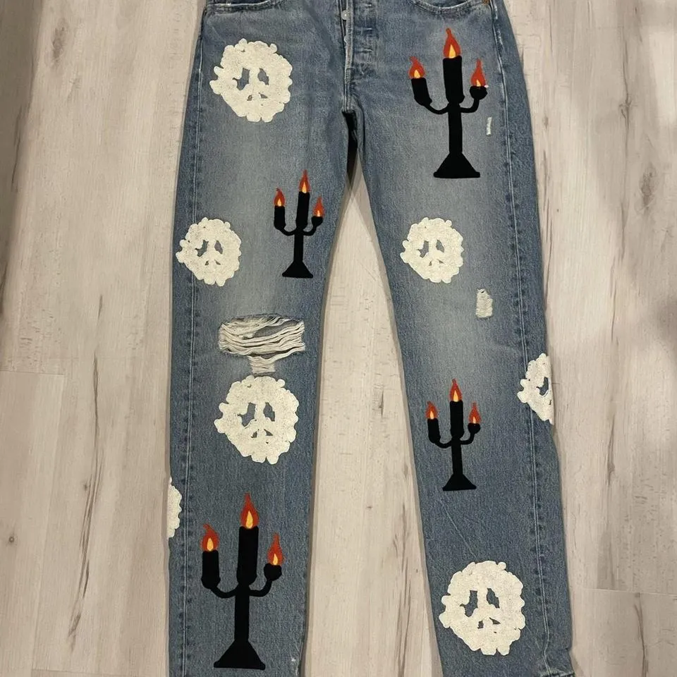 Off-White Men's Blue Jeans