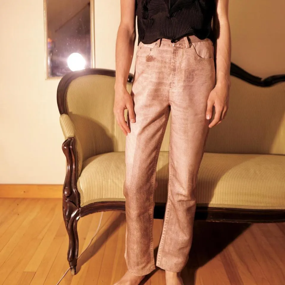 Our Legacy Men's Tan and Cream Jeans