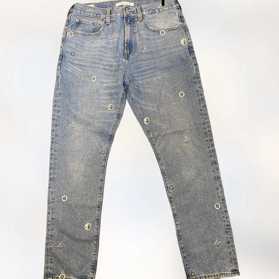 PacSun Men's Blue and White Jeans