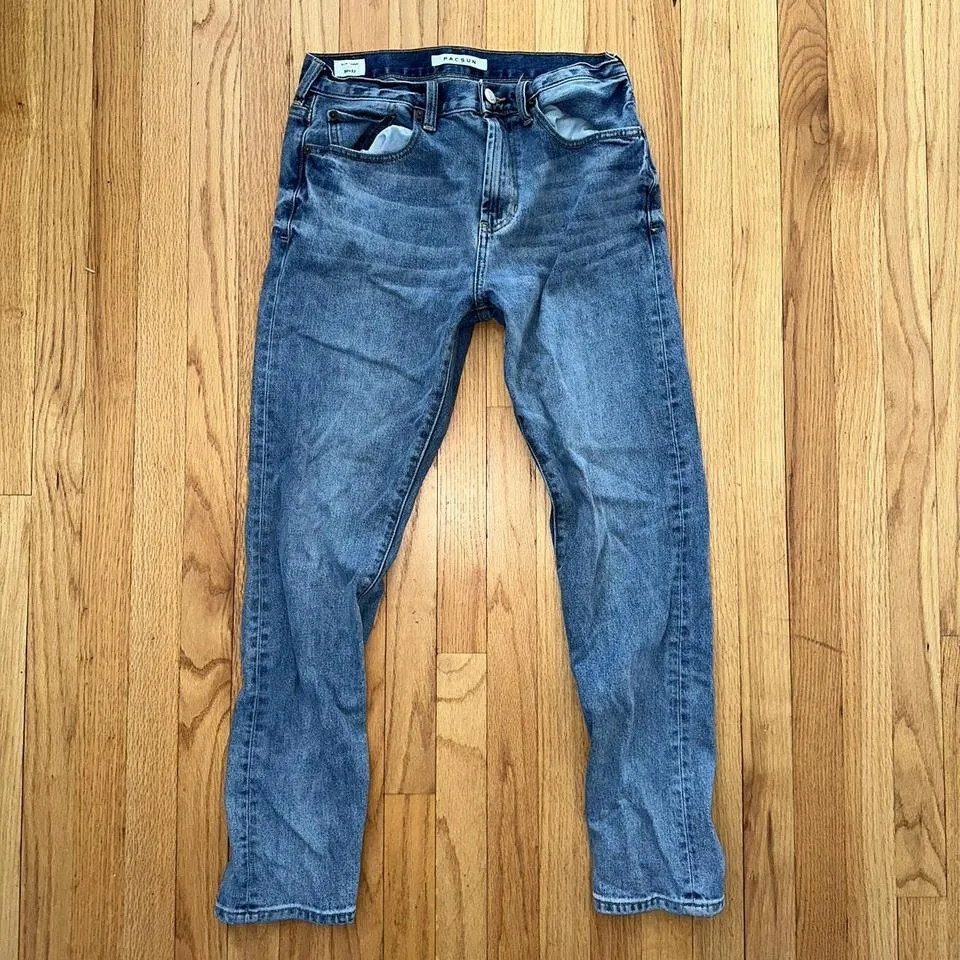 PacSun Men's Navy and Blue Jeans