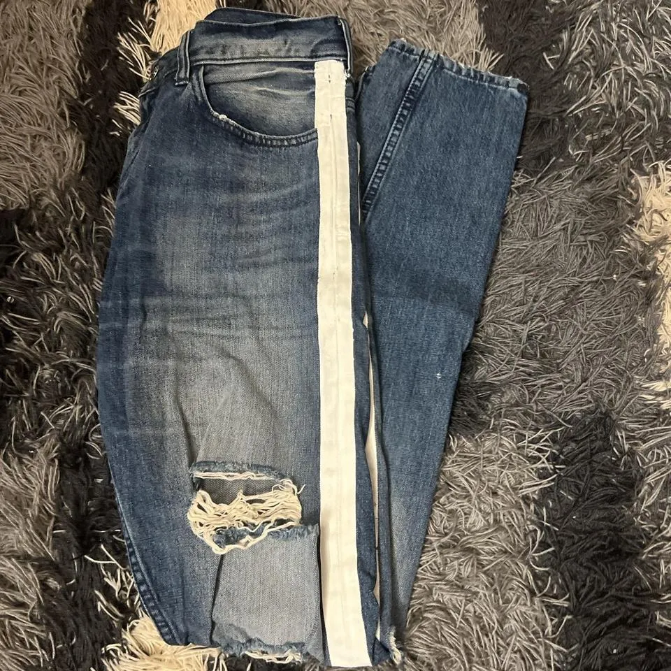PacSun Men's White and Navy Jeans