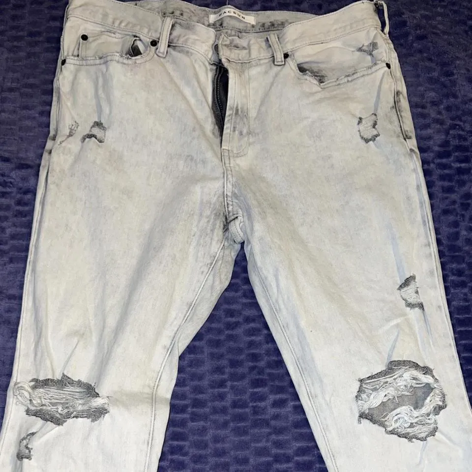 PacSun Men's Grey and Blue Jeans