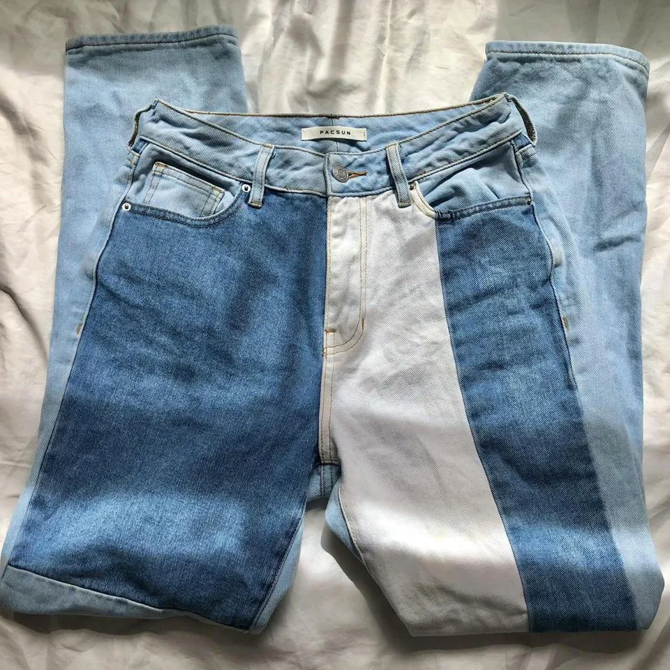 PacSun Men's Blue and White Jeans