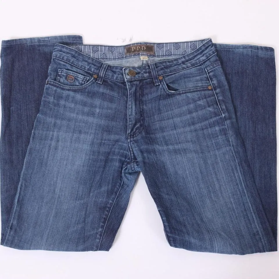 PAIGE Men's Navy and Blue Jeans
