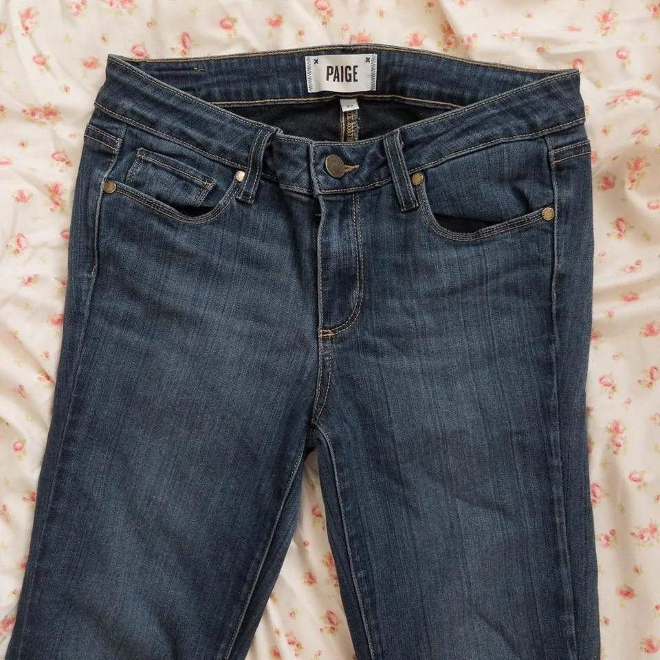 PAIGE Men's Navy and Blue Jeans