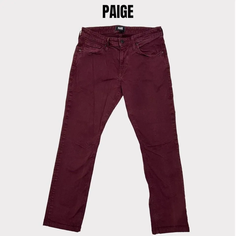 PAIGE Men's Brown and Red Jeans