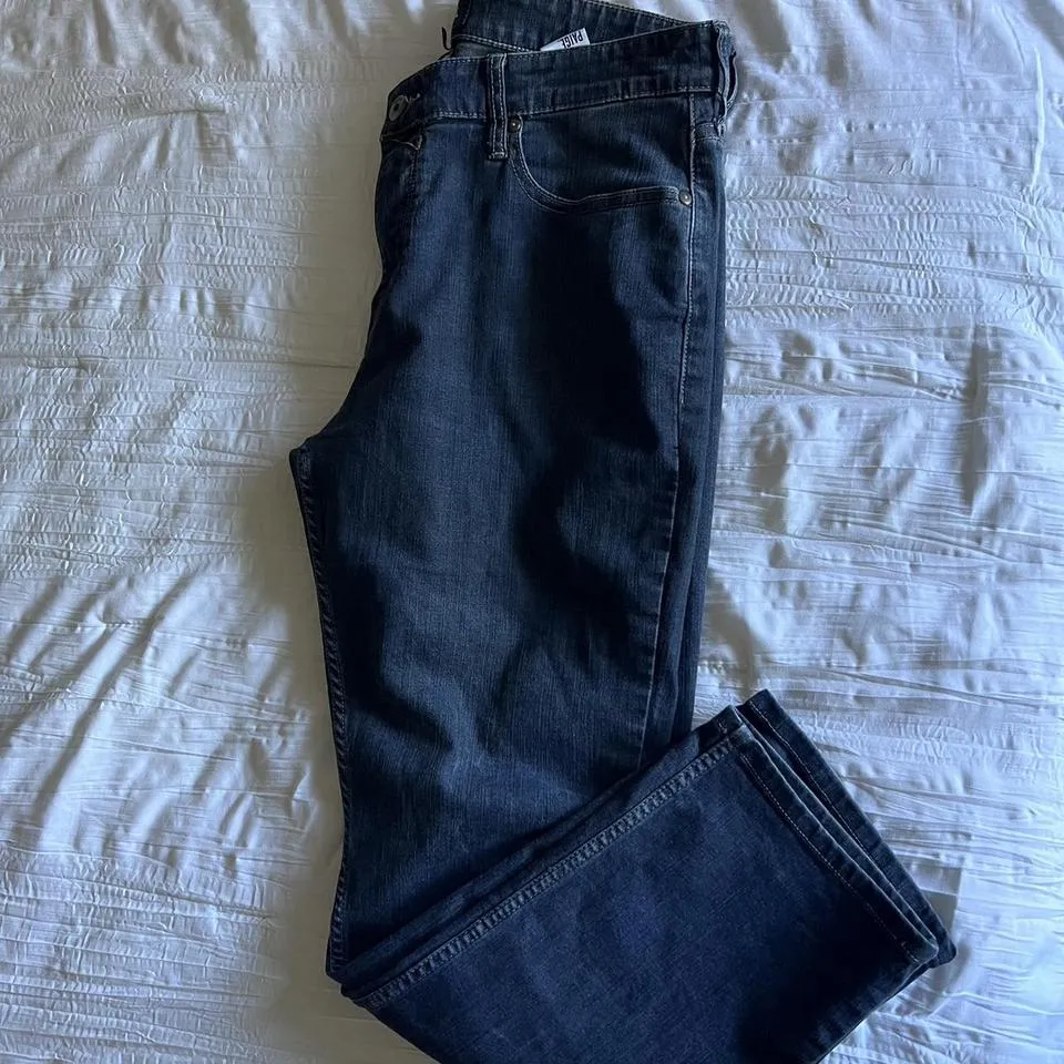 PAIGE Men's Navy and Blue Jeans