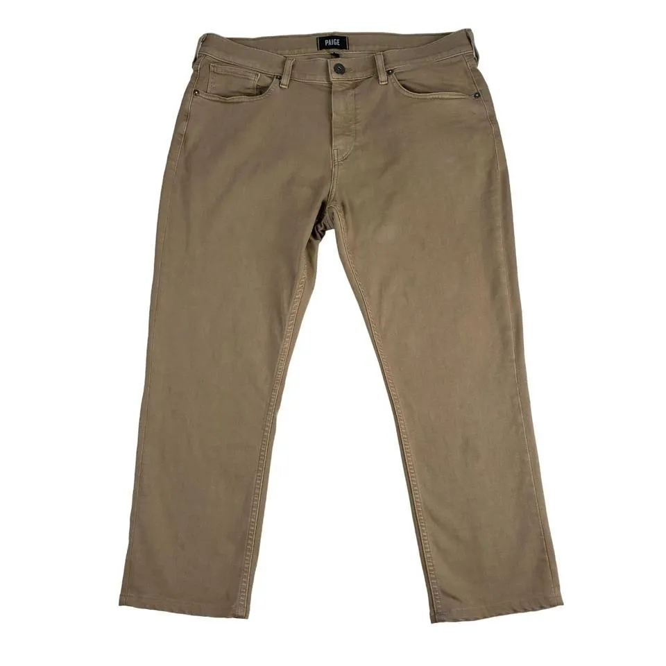 PAIGE Men's Khaki and Brown Jeans