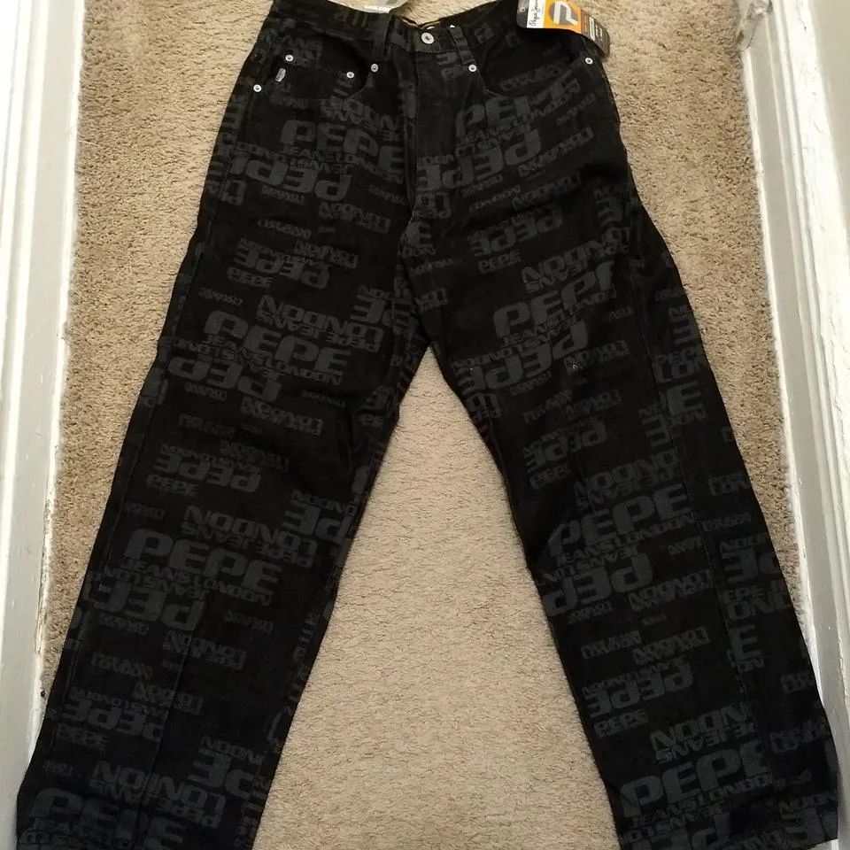 Pepe Jeans Men's Black and White Jeans