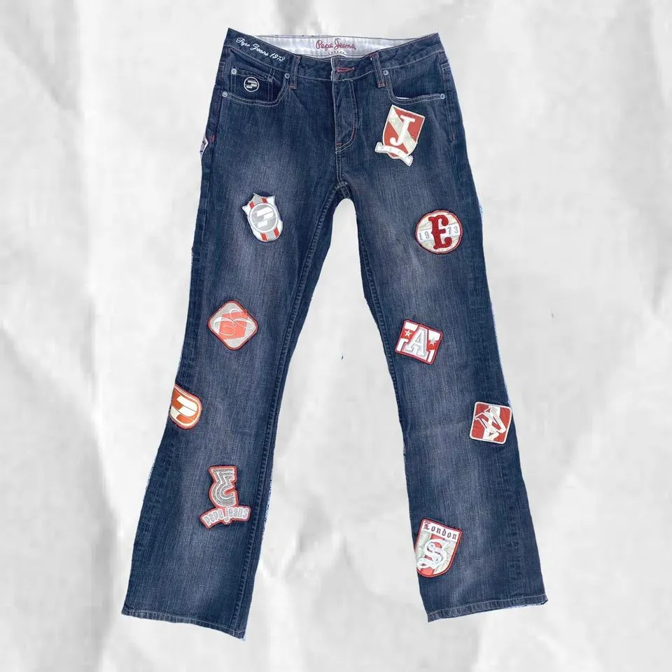 Pepe Jeans Men's Black and Orange Jeans