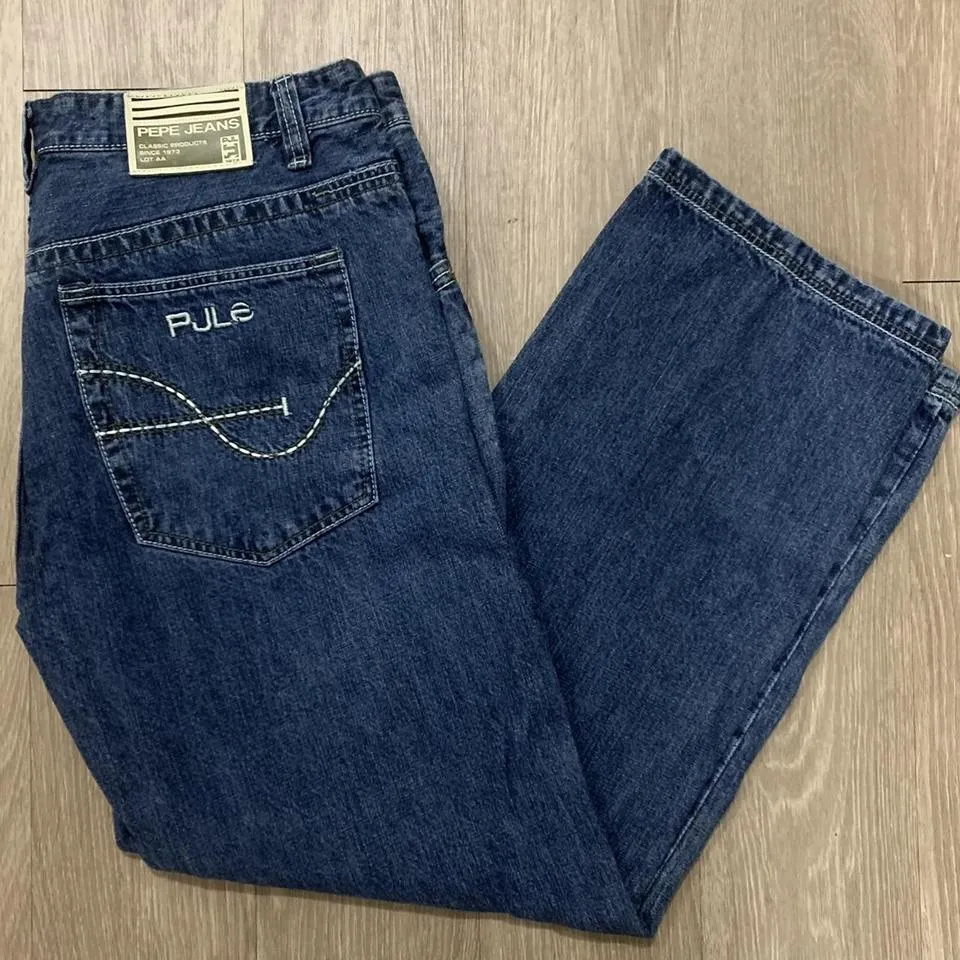 Pepe Jeans Men's Blue and Navy Jeans