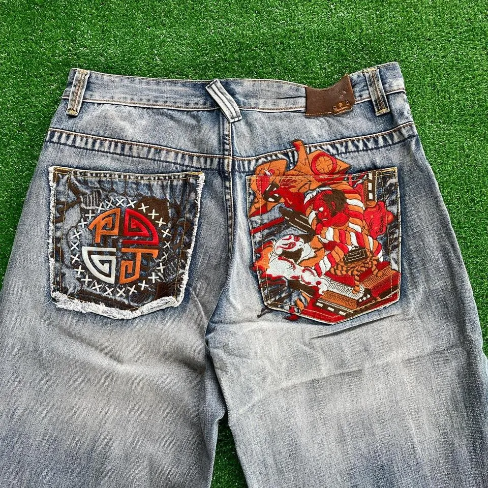 Pepe Jeans Men's Blue and Orange Jeans