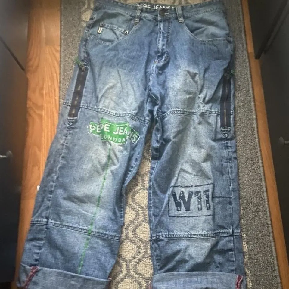 Pepe Jeans Men's Blue and Green Jeans