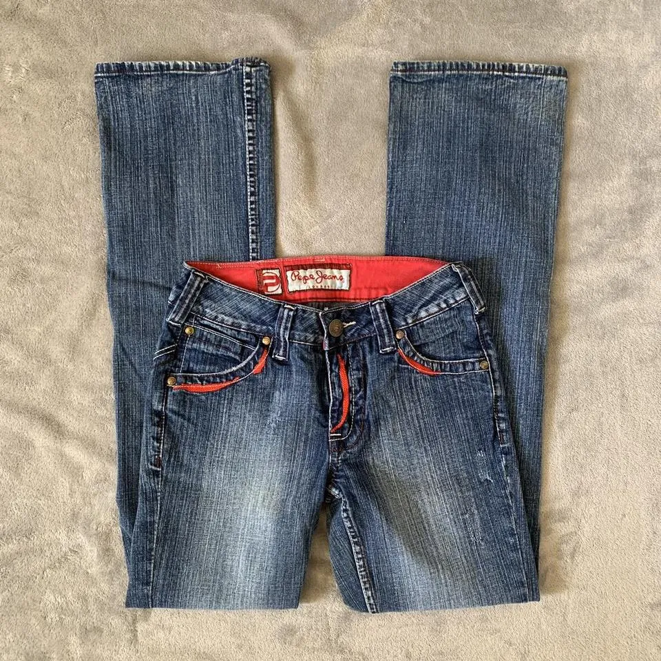 Pepe Jeans Men's Blue and Red Jeans