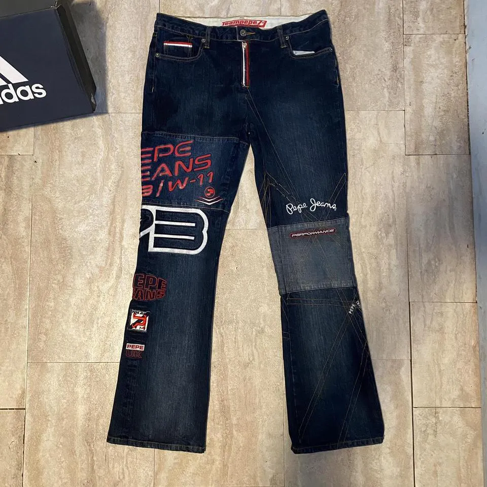 Pepe Jeans Men's Navy and Red Jeans