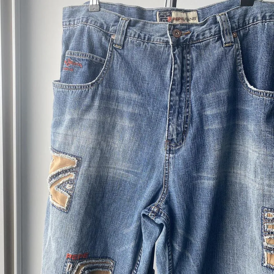 Pepe Jeans Men's Tan and Blue Jeans
