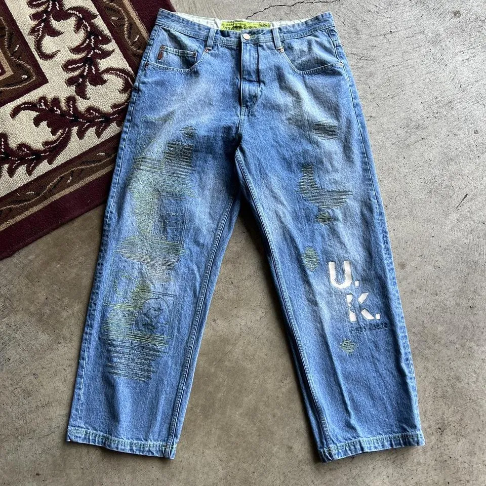 Pepe Jeans Men's Blue and Cream Jeans