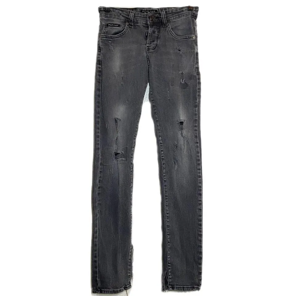 Philipp Plein Men's Black and Silver Jeans