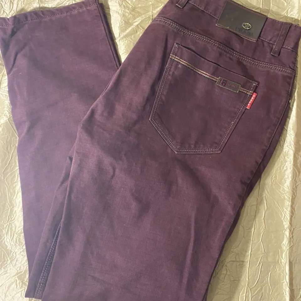 Prada Men's Burgundy Jeans