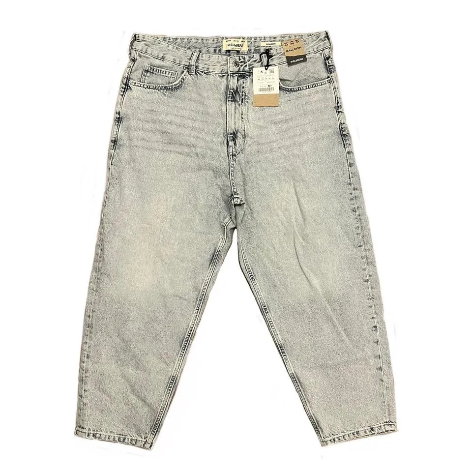 Pull&Bear Men's Blue and Grey Jeans