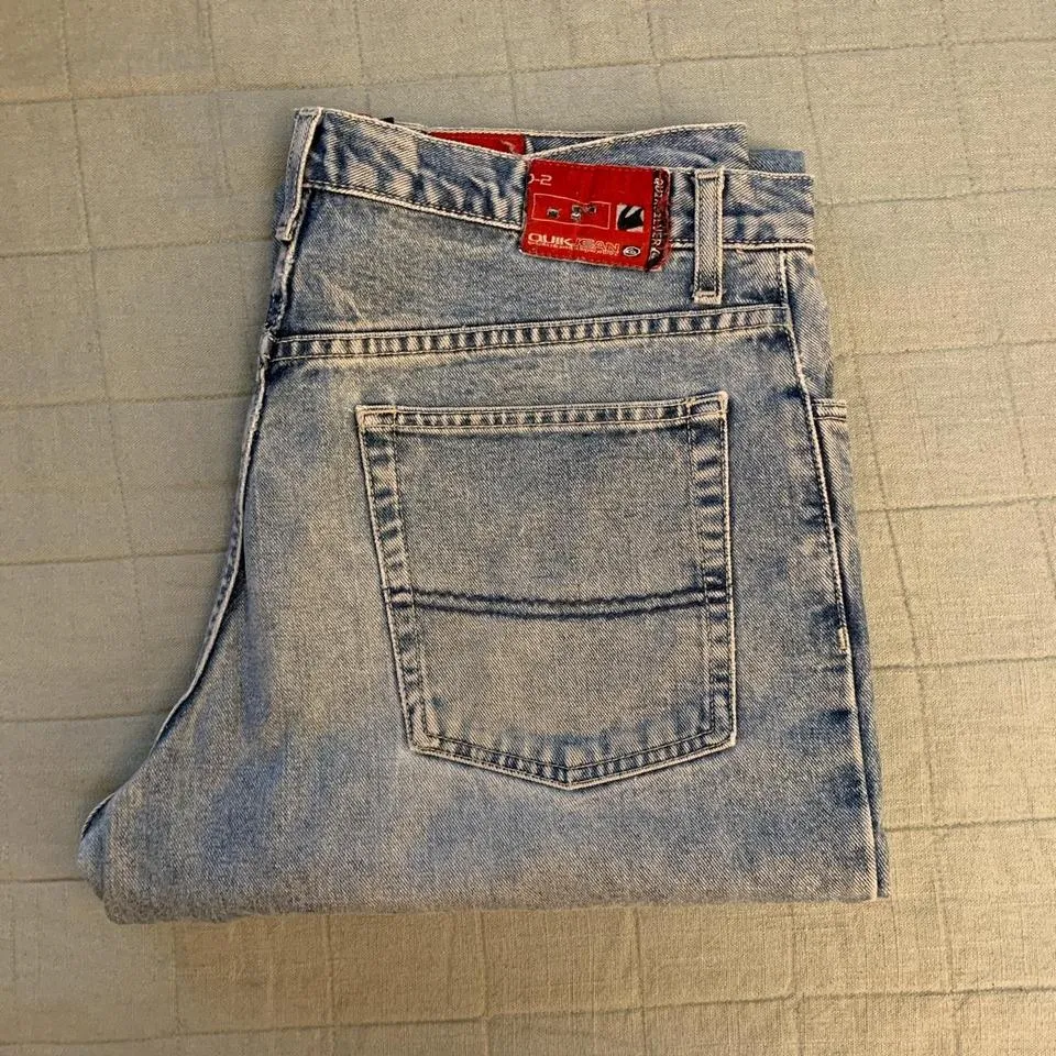 Quiksilver Men's Blue and Red Jeans