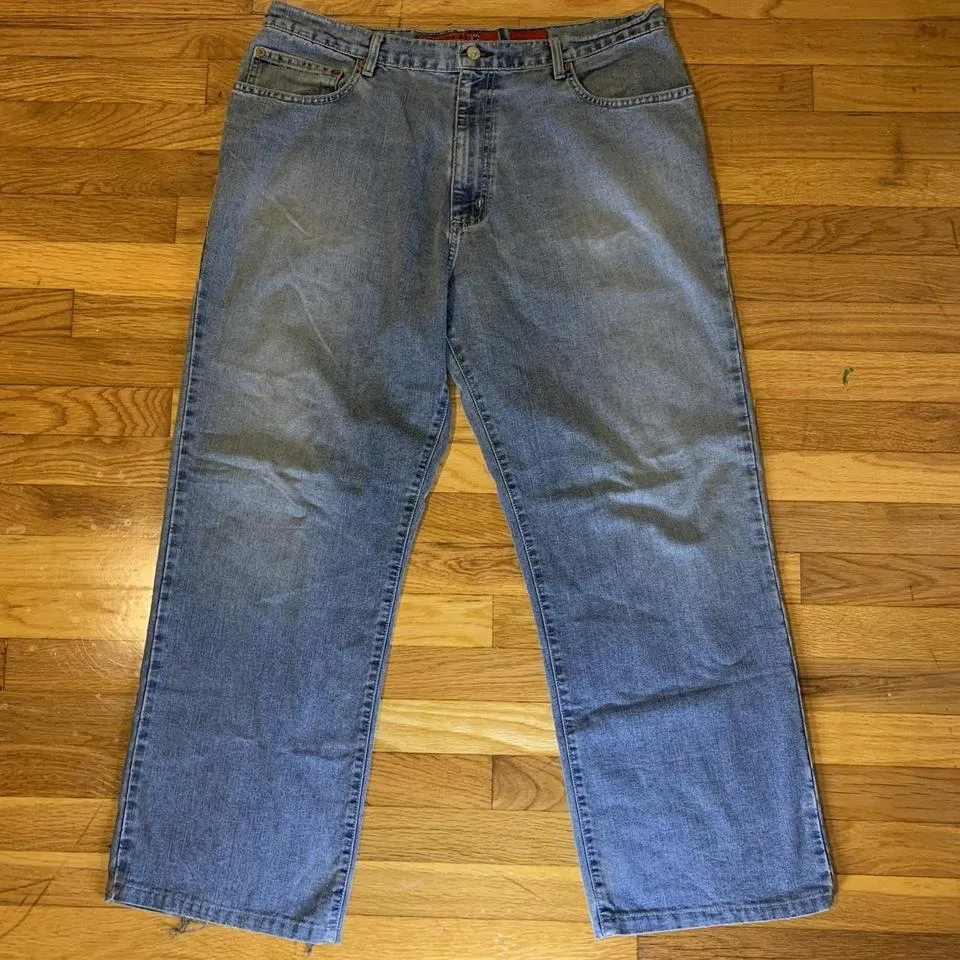 Quiksilver Men's Blue and Red Jeans