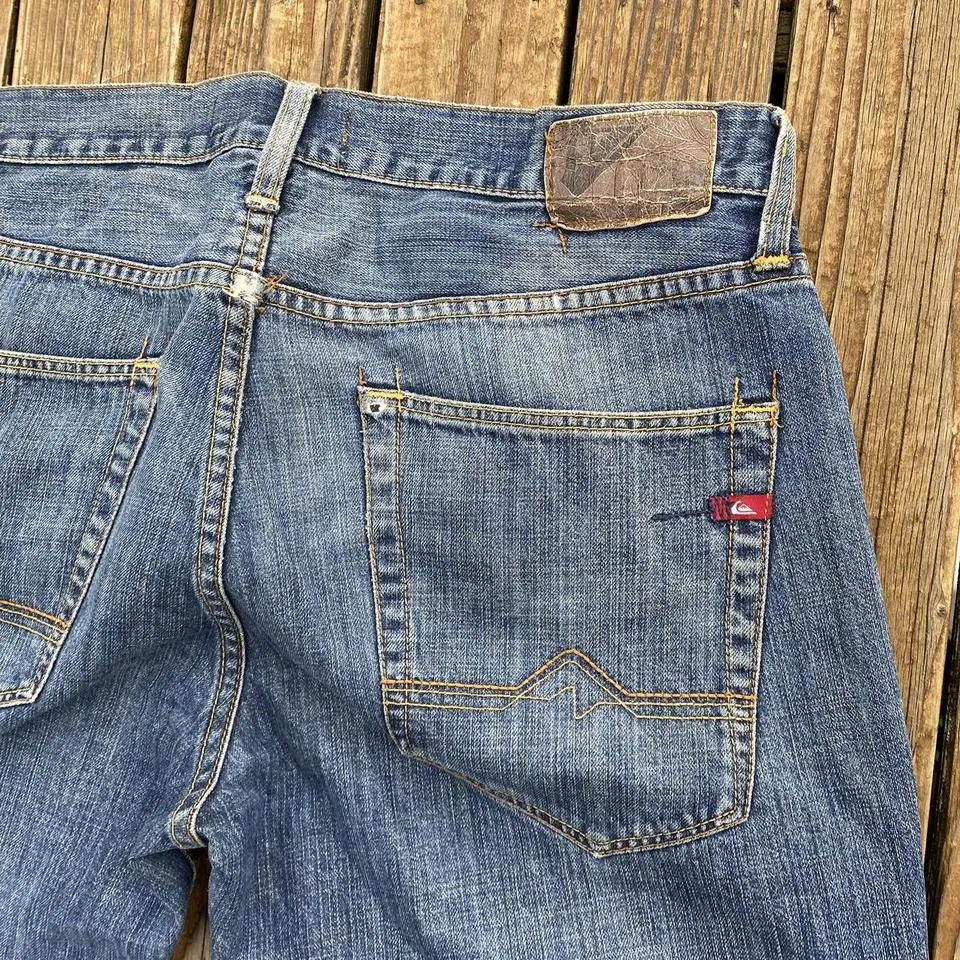 Quiksilver Men's Navy and Blue Jeans