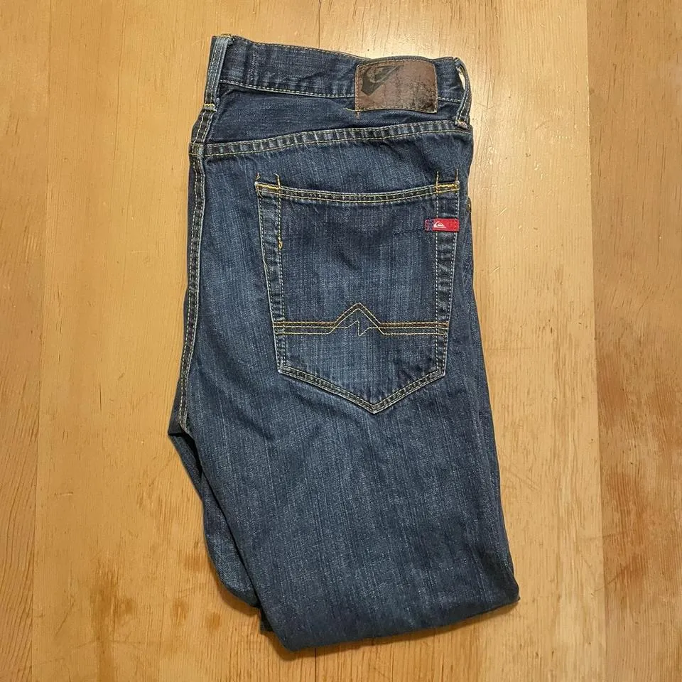 Quiksilver Men's Navy and Orange Jeans