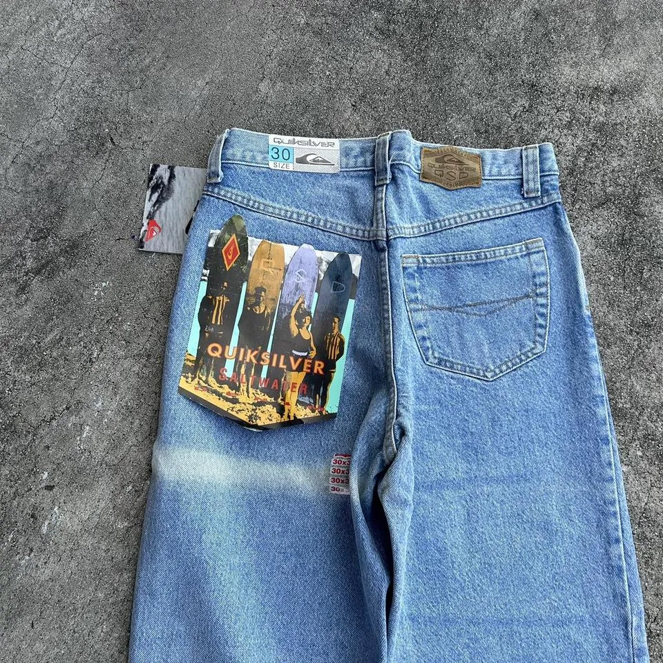 Quiksilver Men's Blue and Orange Jeans