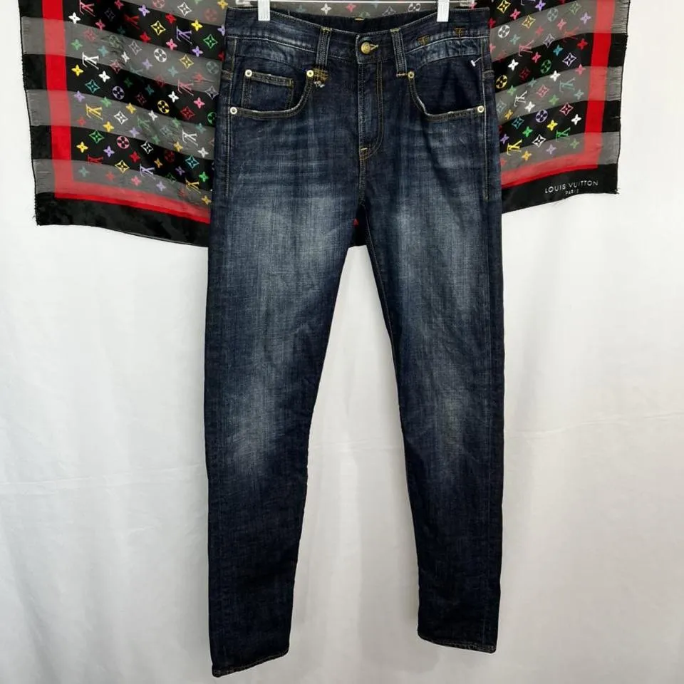 R13 Men's Navy and Blue Jeans