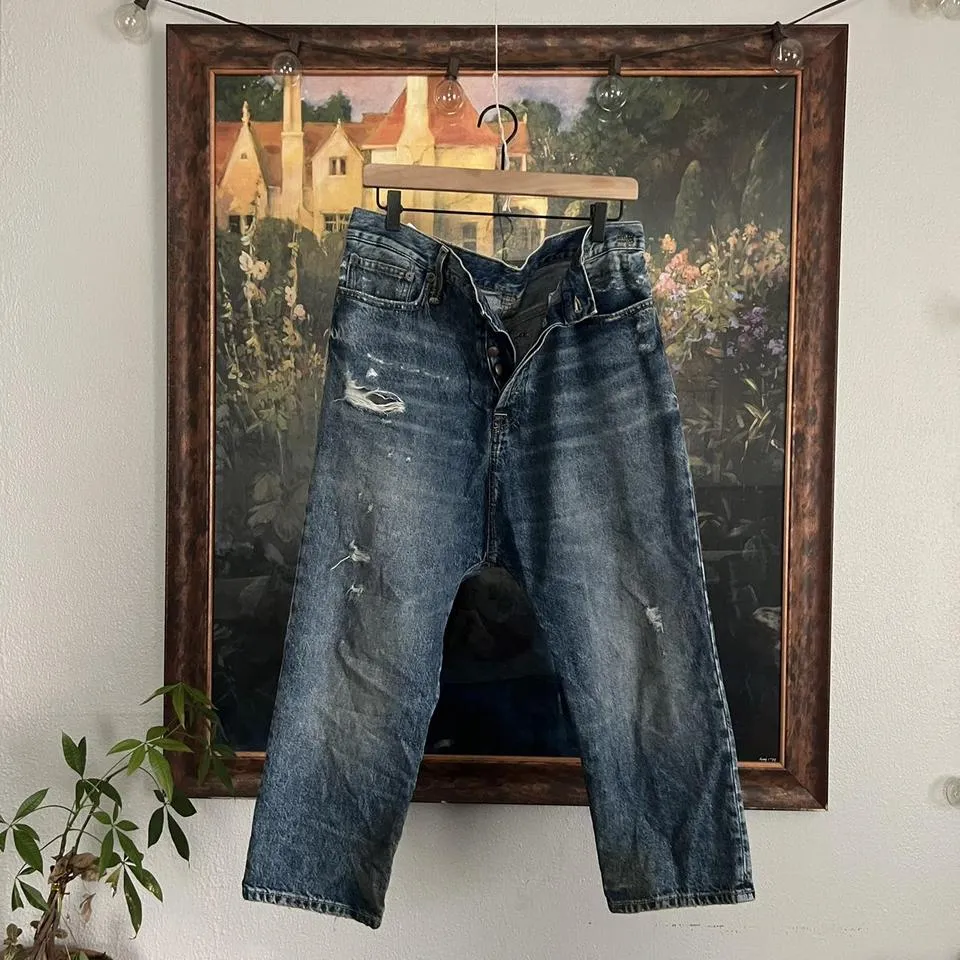 R13 Men's Navy and White Jeans