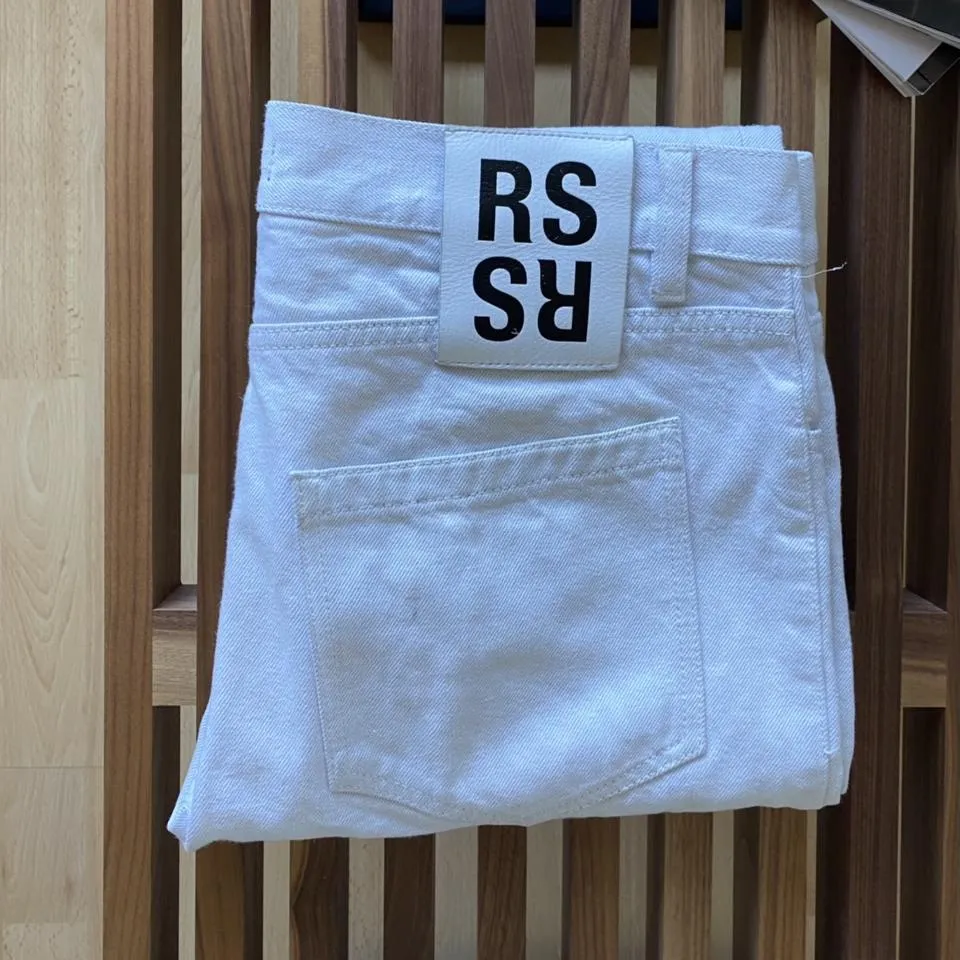 Raf Simons Men's White and Grey Jeans