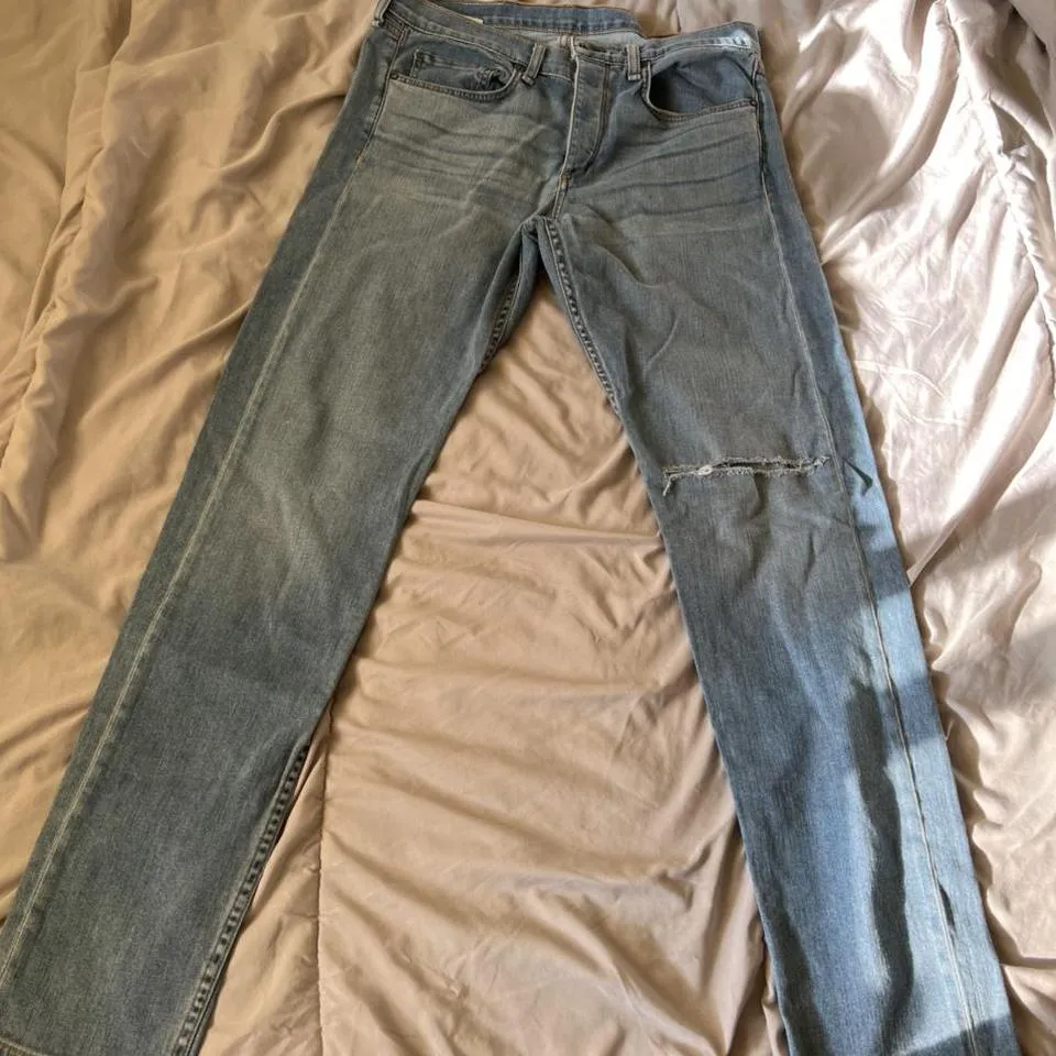 Rag & Bone Men's Blue and White Jeans