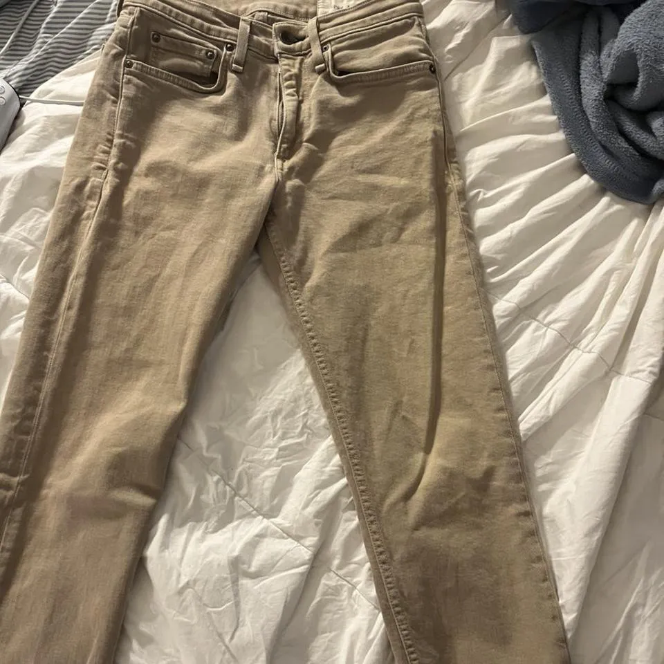 Rag & Bone Men's Cream and Tan Jeans
