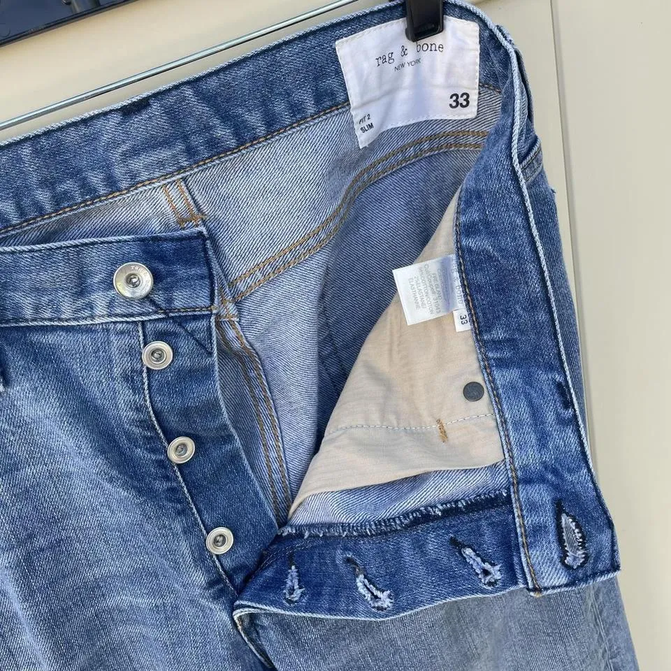 Rag & Bone Men's Blue and Navy Jeans