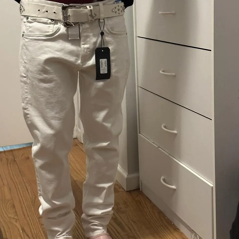 Rag & Bone Men's White and Grey Jeans