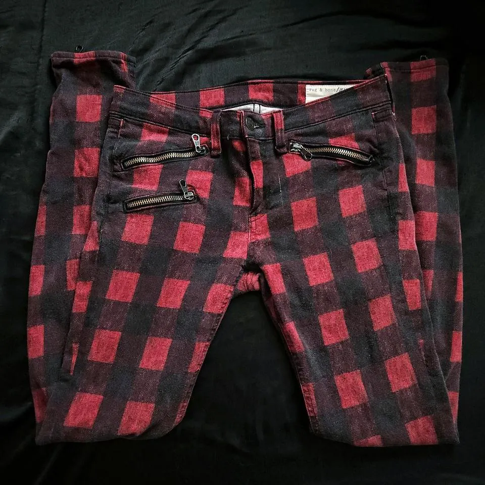 Rag & Bone Men's Black and Red Jeans