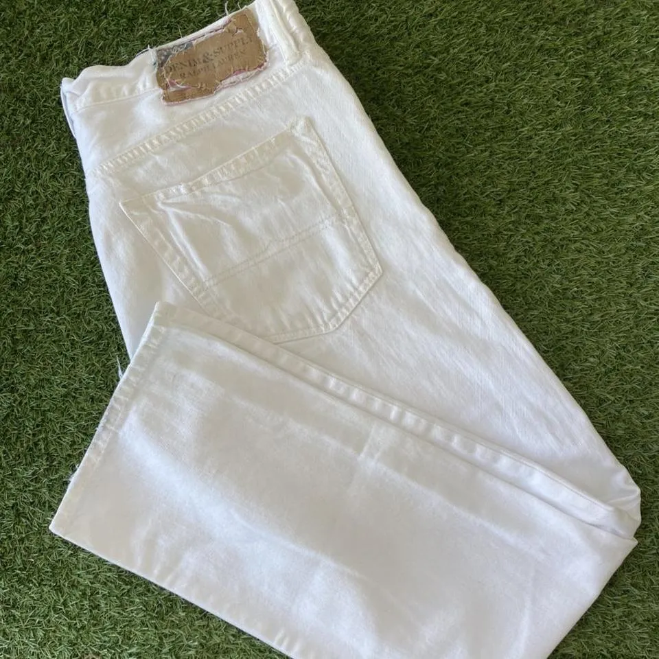 Ralph Lauren Men's White and Brown Jeans