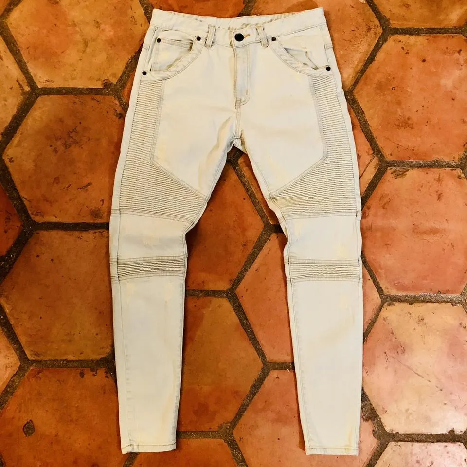 Represent Men's Blue and White Jeans