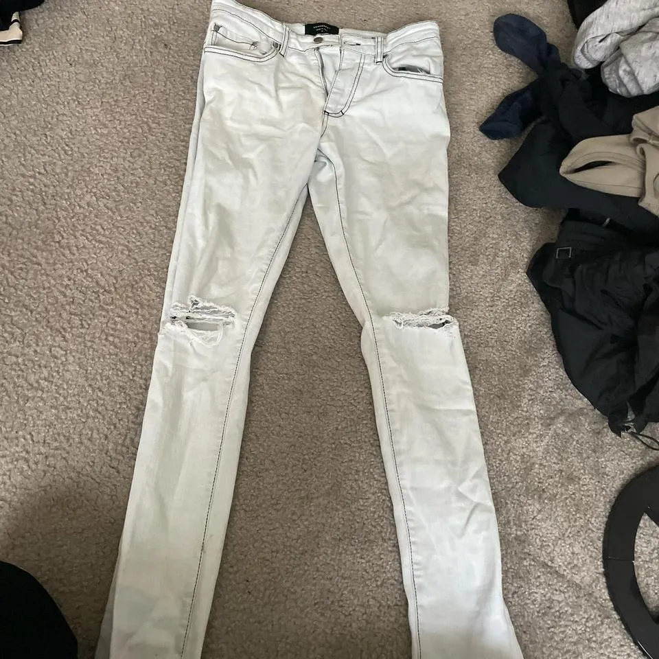 Represent Men's White Jeans