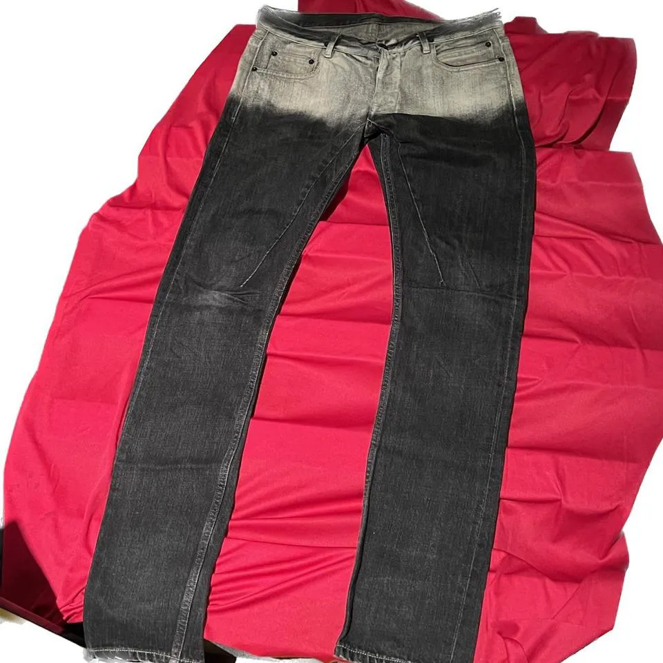 Rick Owens Men's Black and Grey Jeans