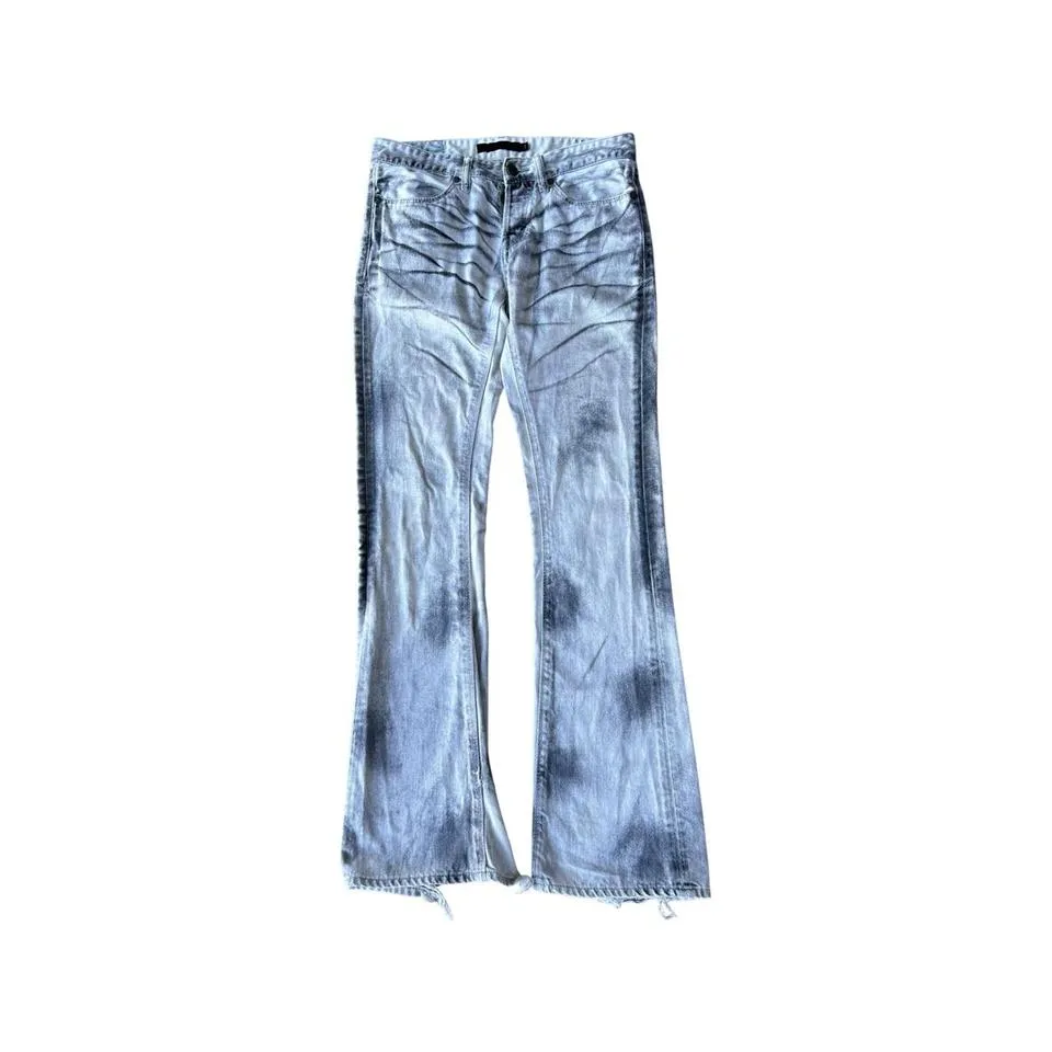 Rick Owens Men's Black and White Jeans