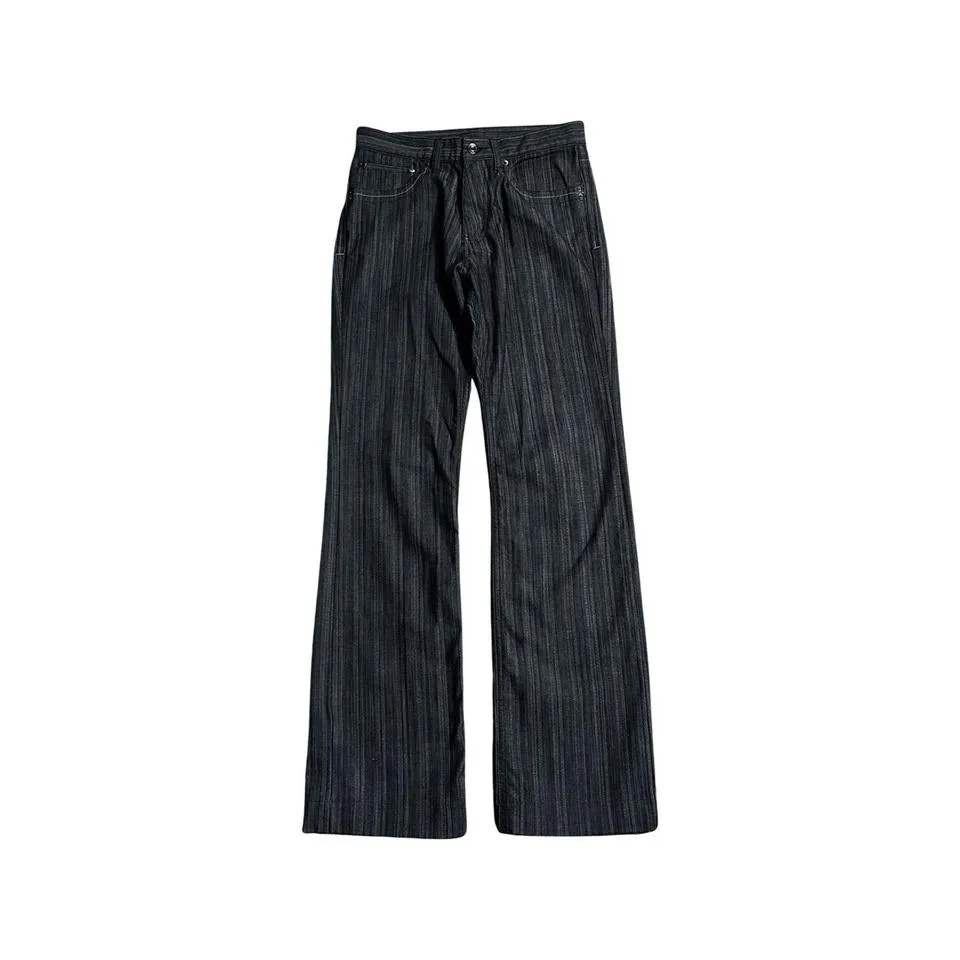 Rick Owens Men's Grey and Black Jeans