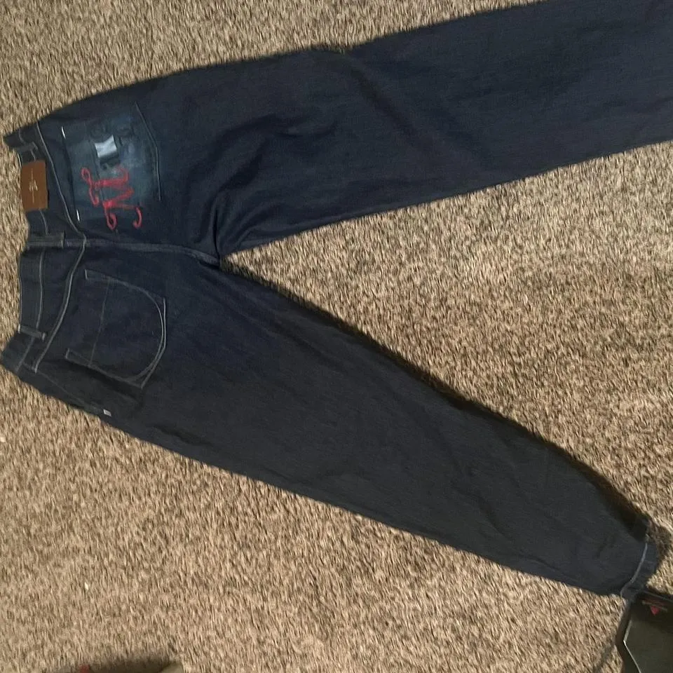 Rick Owens Men's Black and White Jeans