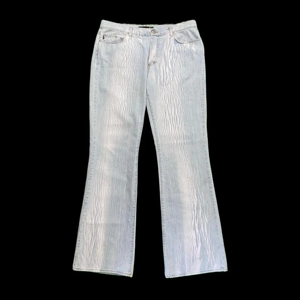 Roberto Cavalli Men's Grey and White Jeans
