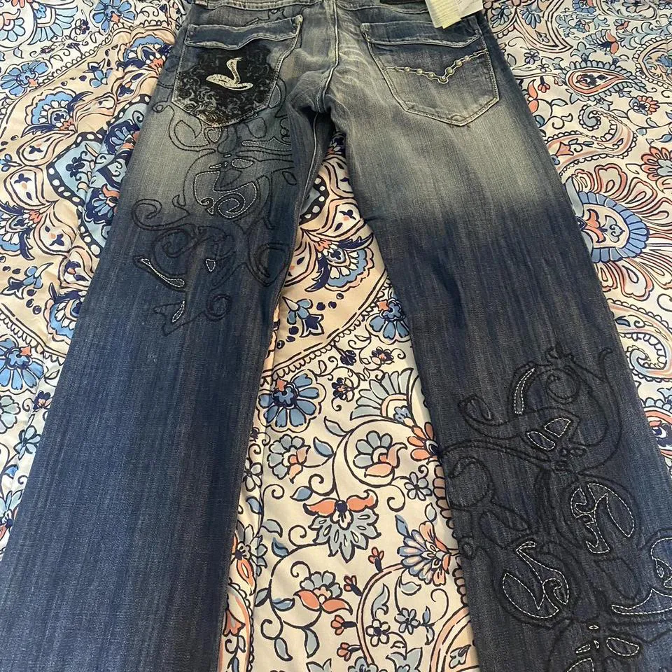 Roberto Cavalli Men's Black and Grey Jeans