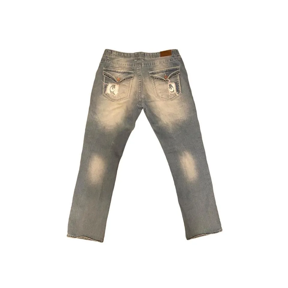 Rock and Republic Men's White and Blue Jeans